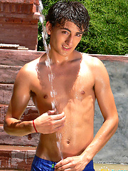 Wet horny twink showering, getting his cock hard and pumping out a load of cum, Added: 2012-12-10 by EU Twinks
