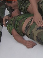 Soldiers get hot and horny with each other while on duty in their delicious green uniforms., Added: 2013-01-17 by Gay Asian Piss