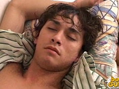 Cute college boy gets undressed while sleeping., Added: 2012-01-07 by Boy Gusher