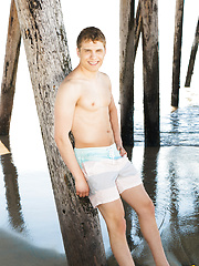 Sexy Keiran poses on a beach before going inside and revealing his big cock, Added: 2023-05-29 by BadPuppy